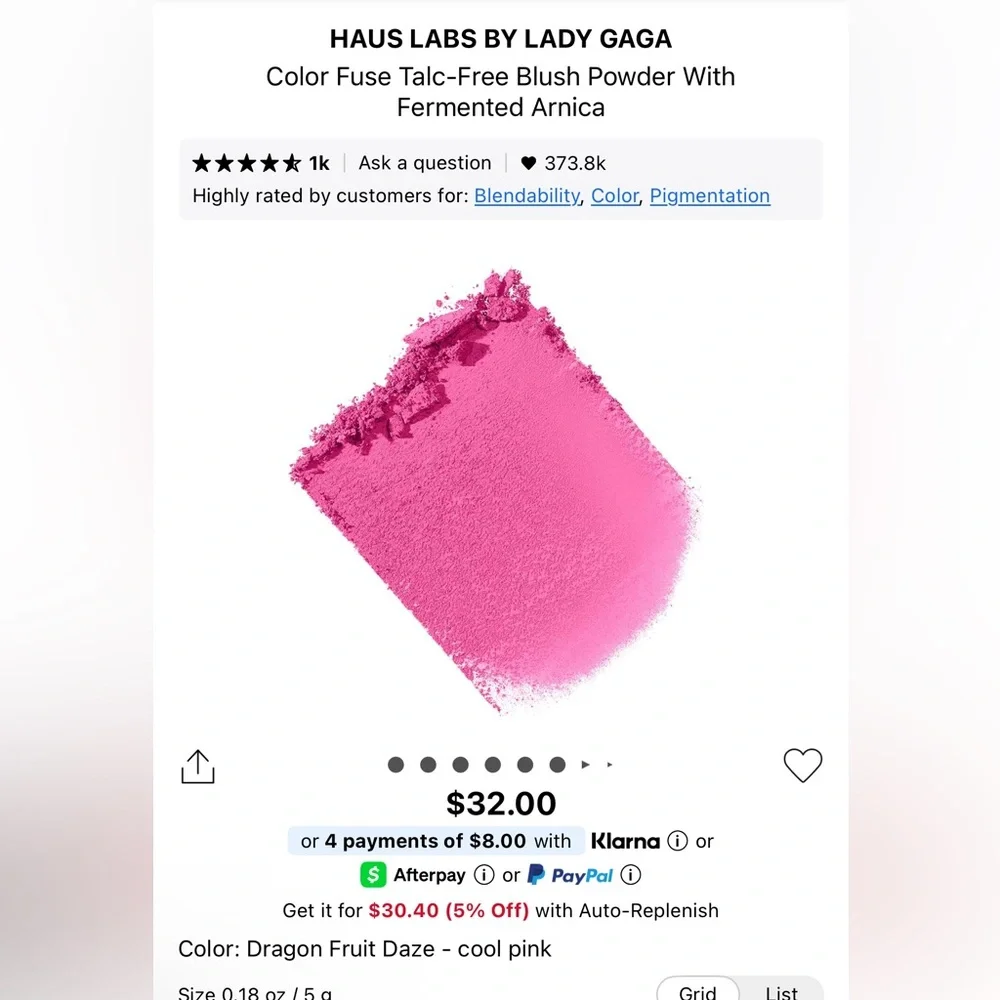 Haus Labs Color Fuse Talc-Free Powder Blush in Shade Dragon Fruit Daze